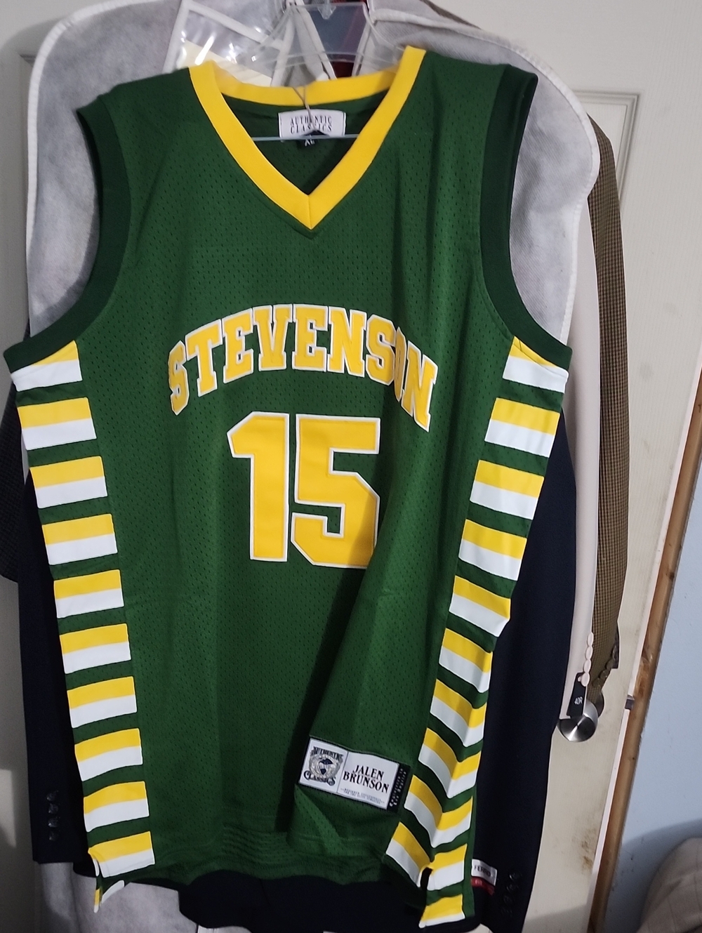 Stevenson Men's Green #15 Basketball Jersey